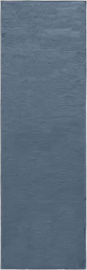 SAFAVIEH Washable Rug Faux Rabbit Fur Shag Collection - 2'6" x 8' Runner, Dark Grey, Slip Resistant & Easy Clean, Ideal for Living Room, Hallway, Foyer, Nursery, Bedroom, Boys & Girls Room (FRF976H)