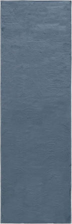 SAFAVIEH Washable Rug Faux Rabbit Fur Shag Collection - 2'6" x 8' Runner, Dark Grey, Slip Resistant & Easy Clean, Ideal for Living Room, Hallway, Foyer, Nursery, Bedroom, Boys & Girls Room (FRF976H)