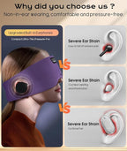 Sleep Mask with Bluetooth Headphones, Blackout Sleep Headphones for Side Sleepers, Ultra-Thin Bluetooth 5.4 Stereo Speaker Eye Mask for Travel, Meditation, Cool Gadgets (Purple)