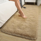Macgace Fluffy Runner Rug, 2x6 Beige Washable Hallway Area Rugs for Bedroom Living Room Kitchen Laundry, Long Shag Rug with Non Slip Rubber Backing Fuzzy Entryway Carpet Modern Home Decor