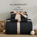 Bedsure King Quilt - Black Bedspread King Size & Lightweight Comforter, Modern Coverlet with Clover Pattern, Ultra Soft All-Season Bedding, 106 x 96 Inches | Stitch-Free Quilting, Ultra Soft, Lightweight, Machine Washable, Pet-Friendly