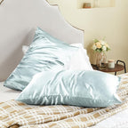 BEDELITE Satin Pillowcase for Hair and Skin, Super Soft and Cooling Similar to Silk Pillow Cases 2 Pack with Envelope Closure, Gift for Women Men(20"x26" Standard Size, Stone Blue)