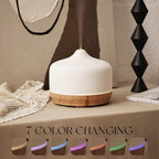 Porseme 500ml Glass Essential Oil Diffuser Aromatherapy Ultrasonic Cool Mist Humidifier 15-21 Running Hours Waterless Auto-Off Air Diffusers for Sleeping Yoga Working Spa(White Ceramic)