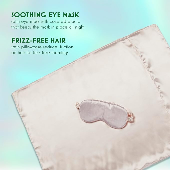 Wicked Glinda Satin Sleep Set - 1 Pillow Case & 1 Sleep Mask - Gifts for her - self Care - Scunci by Conair