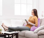 Clara Clark Reading Pillow with Shredded Memory Foam for Sitting Up in Bed and Couch, Back and Arms Adjustable Support for Adults & Teens Backrest Pillows for Reading, with Washable Cover Lavender