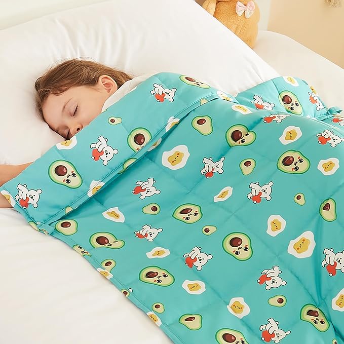 HOSUKKO Weighted Blanket - 7 lbs Green Avocado Heavy Blanket - Breathable Blanket(41 * 60 inches, 7 lbs)