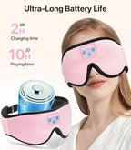 Sleep Headphones 3D Sleep Mask with Bluetooth 5.4 Headphones, Wireless Music Sleeping Eye Mask with Ultra-Thin HD Stereo Speakers for Side Sleepers, Adjustable Blackout & Noise Cancelling for Men