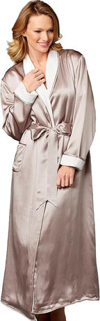 Julianna Rae Women's 100% Silk, The Heavenly Spa Robe, Sand Dollar, S/M