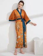 Aensso Long Soft Lightweight Silky Kimonos Robes for Women, Luxury Japanese Floral Womens Kimono Robe