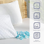 Shredded Memory Foam Pillows, Bed Pillows for Sleeping, Medium Firm Pillows Standard/Queen Size Pillow for Side Back Stomach Sleepers, Neck Support Pillow with Washable Removable Cover (1 Pack)