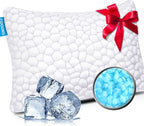 Cooling Pillow Standard Size 1 Pack, Adjustable Bed Pillows for Sleeping, Luxury Shredded Memory Foam Pillows, Soft and Supportive Firm Pillow for Side,Back, Stomach Sleepers, Gifts for Hot Sleepers