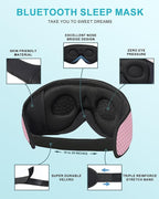 LC-dolida Sleep Headphones, 3D Sleep Mask Bluetooth Wireless, Sleeping Headphones for Side Sleepers Sleep Eye Mask Music Weighted Sleeping Mask Meditation Gifts for Men Women (Rose Pink)