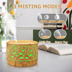 Diffusers for Essential Oils Large Room with R/C,600ml Essential Oil Diffusers for Home,Waterless Auto Off 7 Colors Changed 3 Mist Modes,Cool Mist Humidifiers for House Bedroom Decor,Gifts,Light Wood