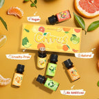 ARVIDSSON Citrus Essential Oils Set, Natural Fruit Essential Oil for Diffuser, Candle Making - Grapefruit, Bergamot, Sweet Orange, Lemon, Lime, Tangerine, Citrusy Scented Oils for Home