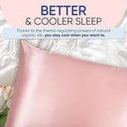Blissy Silk Pillowcase - 100% Pure Mulberry Silk - 22 Momme 6A High-Grade Fibers - Silk Pillow Cover for Hair & Skin - Regular, Queen & King (Pink, Standard)