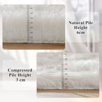 ORINOVA White Shag Washable Area Rugs for Living Room Faux Sheepskin Fuzzy Fur Rug for Bedroom Nursery Rug 3x5 Teen Room Décor Boho