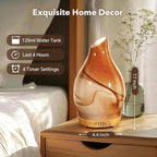 Essential Oil Diffuser, 120 ml Glass Aromatherapy Diffuser with 7 Color Lights, Auto Shut-Off and 4 Timer Settings, Ultrasonic Cool Mist Diffuser for Home Room Office (Dessert)