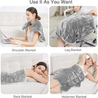 Alomidds Weighted Lap Blanket 7lbs, Cozy Breathable Flannel Weighted Lap Pad for Adults, Small Weighted Blanket for Travel, Couch, Grey, 29" x 24"