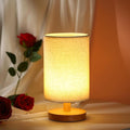 WSYEAR Small Table Lamp for Bedroom - Bedside Lamps for Nightstand, Minimalist Night Stand Light Lamp with Fabric Shade, Desk Reading Lamp for Kids Room Living Room Office Dorm