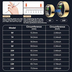 Ring Health Tracker for Women Men, Fitness Ring with Heart Rate, Blood Oxygen, Sleep Monitor, Calories, Step Counter, IP68 Waterproof Smart Ring for iPhone & Android, No Subscription Fee (Gold, 10#)