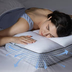 Glaciman Shredded Memory Foam Pillow for Side & Back Sleepers - Firm Ergonomic Pillow for Neck Pain Relief - Machine Washable, Breathable Cooling Mesh Gusset, Queen/Standard (15"x25"x4"), Pack of 2