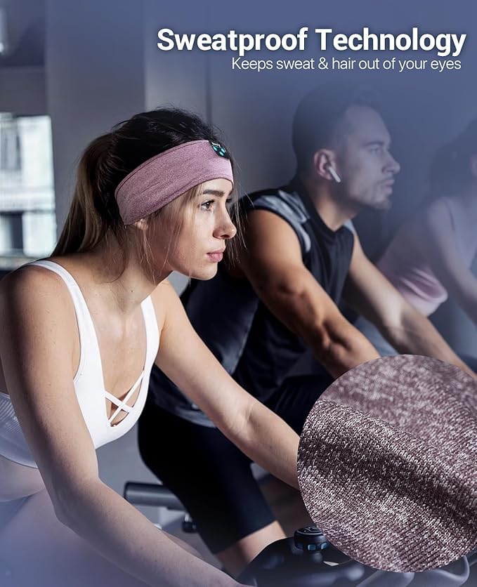 Navly Bluetooth Headband Headphones, Ultra-Long Play Time Sleeping Headphones with Built-in HD Hi-Fi Speakers, Perfect for Workout, Yoga, Travel, Meditation