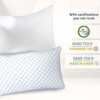 Nestl Cooling Memory Foam Pillow with Down Alternative Pillows Combo Set - Queen Size Set of 2, 1 Soft and 1 Firm, Adjustable for Side, Back, Stomach Sleepers, Breathable Washable Bed Cover, 20”x30”