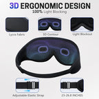 Aurya Sleep Mask with Bluetooth Headphones, 3D Eye Mask for Sleeping, 5.4 Wireless Sleeping Headphones with Ultra-Thin HD Stereo Speaker for Side Sleeper, Office Nap, Air Travel, Meditation