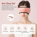 Plush Sleep Mask - Adjustable Headband, 2 in 1 Eye & Ear Mask for Men & Women, Soft Eye Cover for Side Sleepers (Pink)