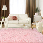 Jelymark Super Soft Shaggy Rug for Bedroom, 3x5 Feet Fluffy Carpet for Living Room, Fuzzy Indoor Plush Area Rug for Home Decor, Furry Floor Rugs for Dorm, Kids Nursery Rug for Girls, Pink