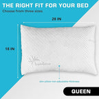 Xtreme Comforts GREENGUARD Certified Queen Size Bed Memory Foam Pillows (2 Pack) | Slim Cooling Pillow for Sleeping on Side, Back & Stomach - Firm and Soft Bed Pillows (USA Made)