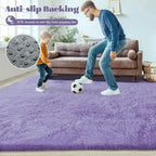 8x10 Area Rugs for Living Room: Fluffy Shag Soft Washable Rug Large Fuzzy Plush Indoor Carpet for Bedroom Nursery Playroom Kids Girls Boys Room (Purple, 8'x10')