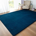 Andecor Shag Area Rug Fluffy Carpets, 5x7 Navy Blue Washable Living Room Bedroom Rugs, Soft Fuzzy Indoor Rugs for Dorm Boys Girls Kids Room Nursery Home Decorations