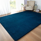 Andecor Shag Area Rug Fluffy Carpets, 5x7 Navy Blue Washable Living Room Bedroom Rugs, Soft Fuzzy Indoor Rugs for Dorm Boys Girls Kids Room Nursery Home Decorations