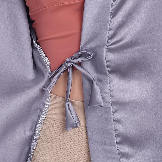 Silk Robes for Women Ankle Length Satin Kimono Robes with Belt Bridemaids Sleepwear Bachelorette Nightgown