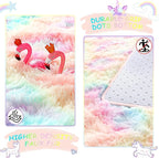 Noahas 4x6 Fluffy Rainbow Rugs for Bedroom Girls,Shag Pink Kids Room Rug,Shaggy Area Rugs for Living Room,Soft Fuzzy Colorful Playroom Nursery Dorm Carpets Room Decor