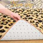 HOMORE Leopard Fluffy Rugs 6x9, Leopard Print Rug for Living Room Bedroom,Soft Cheetah Print Rug for Kids Children Room, Faux Animal Printed Carpet for Western Decor,Black and Khaki