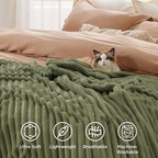 Bedsure GentleSoft Christmas Throw Blanket for Couch - Cozy Soft Blankets for Women, Cute Small Fleece Christmas Throws Gifts for Teens Girls Room Home Decor, Moss, 50x60 Inches
