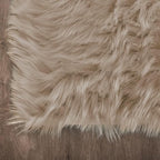 Latepis Washable 3x4 Light Brown Sheepskin Fluffy Shag Plush Faux Fur Rug for Living Room Bedroom Dorm Room Throw Rectangle