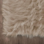 Latepis 8ft Round Light Brown Beige Rugs for Bedroom Fluffy Shag Large Circle Throw Rugs for Living Room Washable Faux Sheepskin Fur Plush Rug Home Decor