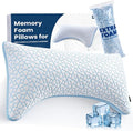 A-Pce Adjustable Pillow, King Size Bed Pillows for Sleeping, Luxury Shredded Memory Foam Pillows, Cooling Pillow for Side, Back, Stomach Sleepers, Firm Pillow for Hot Sleepers Neck Support
