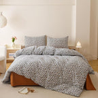 Luxlovery Leopard Comforter Set Full Animal Cheetah Printed Comforter Black White Bedding Set Fluffy Soft Blanket Quilts with 2 Pillowcases for Kids Teens Full Bed