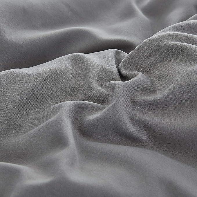 CLOTHKNOW Dark Grey Queen Comforter Set Gray Bedding Comforter Sets Soft Boys Men Comforter Charcoal Comforter Queen with 2 x Pillow Cases