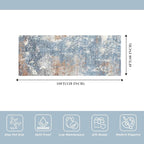 4x10 ft Extra Wide Hallway Rug – Non-Slip Washable Large Carpet Runner for Kitchen, Indoor Entryway, Modern Abstract Low-Pile Thin Floor Mat for Bedroom, Living Room, Dining Room (Blue Rust,4x10)