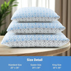 puredown® King Size Pillows Set of 2, Cooling Pillow King Size 2 Pack, Adjustable Shredded Memory Foam Pillows for Side Back Stomach Hot Sleepers, Ice Blue