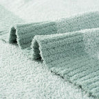 Carriediosa Heather Throw Blanket 50" X 60", 400GSM Ultra Soft Microfiber Fuzzy Fluffy Reversible Knitted Blankets Cozy Plush Lightweight and Warm Fall Throws for Couch, Bed, Sofa, Sage Green