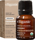 Cliganic Organic Cedarwood Essential Oil - 100% Pure Natural Undiluted, for Aromatherapy Diffuser | Non-GMO Verified