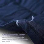 YnM Cotton King Size Weighted Blanket for Adults (88x104 Inches, 30 Pounds, Navy), Smallest Compartments with Cooling Glass Beads,Heavy Blanket for Two Persons of 140~240lbs on Queen or King Bed