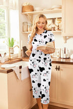 Ekouaer Women's Sleepwear Capri Pajama Sets Short Sleeve Two-Piece Pjs V Neck Tops & Capri Pants with Pockets S-3XL