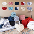 Chunky Knit Blanket - Luxury Soft Cozy 60 * 80 Throw Blanket,100% Woven Blanket Rope Knot Throw Blanket for Couch, Sofa, Home Decor, Gift - Machine Washable (Cream, 60 * 80)